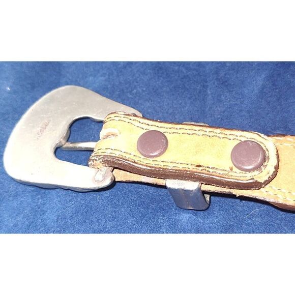 Nocona Belt Co Brown w silver hardware Size 32 USA Made Western Rodeo - Picture 7 of 9